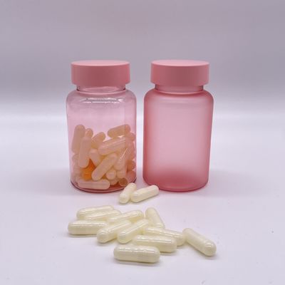 Botella de 120 ml PET Matte Finished con tapa de tornillo para cápsula de píldoras de suplemento