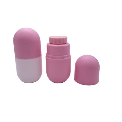 Contenedor de medicamentos en forma de cápsula de color personalizado con tapa de tornillo
