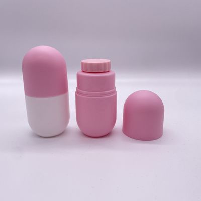 Contenedor de medicamentos en forma de cápsula de color personalizado con tapa de tornillo