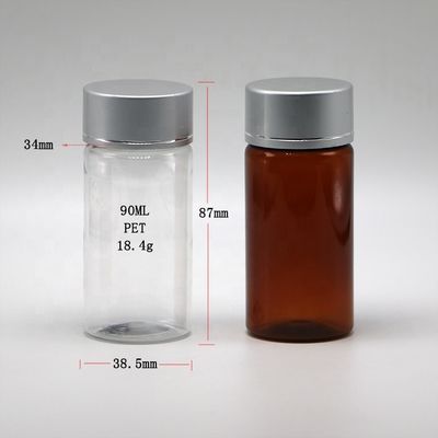 Contenedor de tubo recto de 90 ml PET para pastillas y cápsulas farmacéuticas industriales