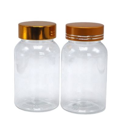 Botella de PET con tapa de doble tapa de boca ancha de 120 ml para botellas de píldoras personalizadas