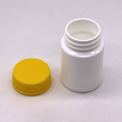 Botella de HDPE de 80 ml Contenedores de cápsulas vacías de boca ancha con tapa de tornillo y tapa de seguridad para niños
