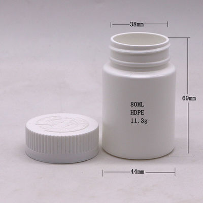 Botella de HDPE de 80 ml Contenedores de cápsulas vacías de boca ancha con tapa de tornillo y tapa de seguridad para niños