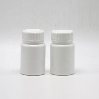 Contenedor de pastillas de plástico blanco portátil de HDPE de 30 ml con tapa de seguridad para niños