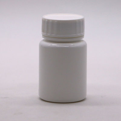 Contenedor de pastillas de plástico blanco portátil de HDPE de 30 ml con tapa de seguridad para niños