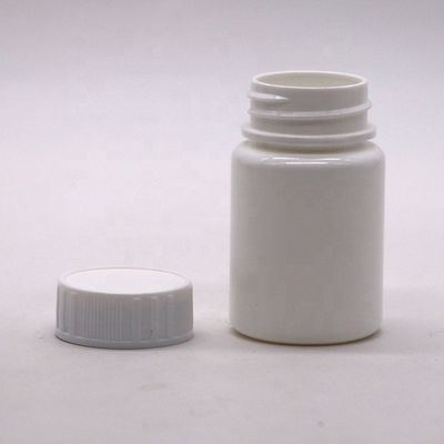 Contenedor de pastillas de plástico blanco portátil de HDPE de 30 ml con tapa de seguridad para niños