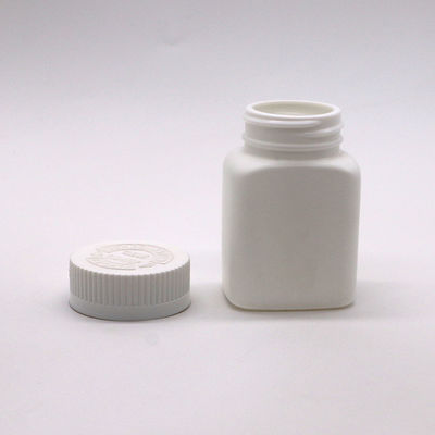 Botella cuadrada de HDPE de color personalizado de 80 ml con tapa de tornillo y tapa de seguridad para niños