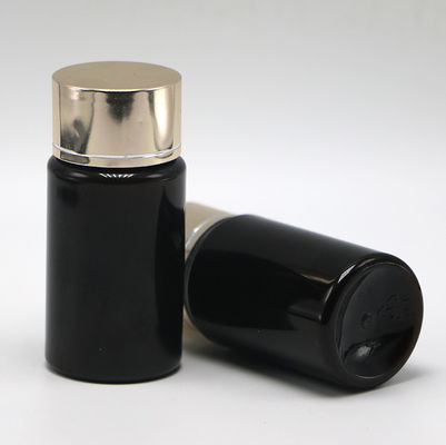GMP 50ML PET Plastic Medicine Tablet Tablet Botella Contenedor con tapa de revestimiento de oro y plata
