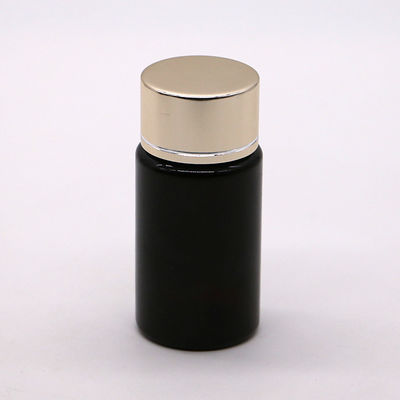 GMP 50ML PET Plastic Medicine Tablet Tablet Botella Contenedor con tapa de revestimiento de oro y plata
