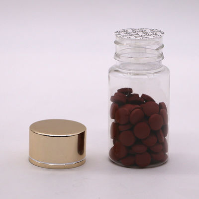 GMP 50ML PET Plastic Medicine Tablet Tablet Botella Contenedor con tapa de revestimiento de oro y plata