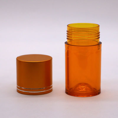 Botella de aceite de pescado recargable de 60 ml de píldora PET cápsula de aceite de pescado con tapa de tornillo de oro plata de aluminio