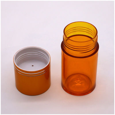 Botella de aceite de pescado recargable de 60 ml de píldora PET cápsula de aceite de pescado con tapa de tornillo de oro plata de aluminio