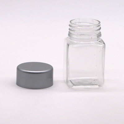 Botellas cuadradas de plástico PET de 60 ml con tapa de tornillo de plástico para tabletas