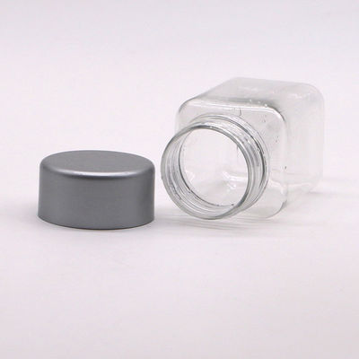 Botellas cuadradas de plástico PET de 60 ml con tapa de tornillo de plástico para tabletas