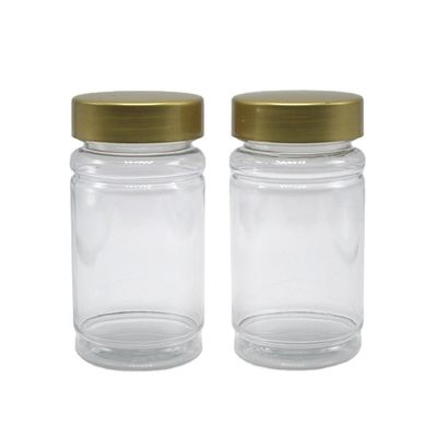 Collar de PET 120 ml Botella de plástico de forma de bambú con tapa de tornillo para píldoras