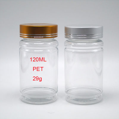 Collar de PET 120 ml Botella de plástico de forma de bambú con tapa de tornillo para píldoras