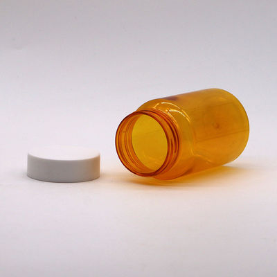 Muestras gratuitas 150ML/CC Botella de plástico PET de color naranja para medicamentos Botella de suplemento de píldoras