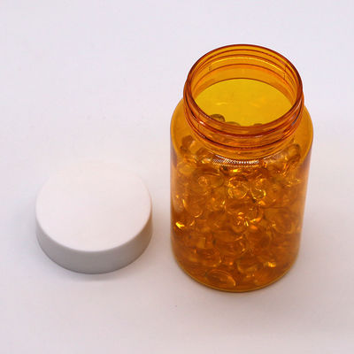 Muestras gratuitas 150ML/CC Botella de plástico PET de color naranja para medicamentos Botella de suplemento de píldoras