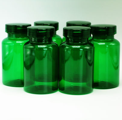 Botella de medicina industrial de PET de color personalizado de 150 ml / 5 oz con tapa de aluminio CRC embozada