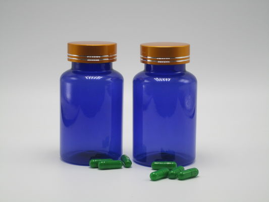 Botella de medicina industrial de PET de color personalizado de 150 ml / 5 oz con tapa de aluminio CRC embozada