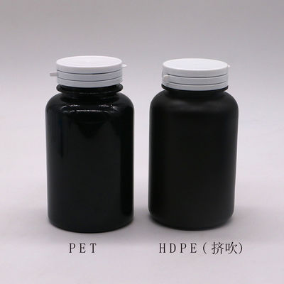 Personalizar el color PET 250ml Botella de plástico redondo para el contenedor de cápsulas de medicina