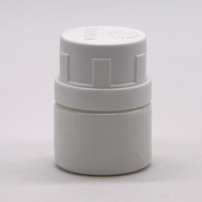 Botella de cápsulas sólidas vacías recargables de 25 ml de HDPE blanco para polvo químico