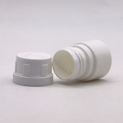 Botella de cápsulas sólidas vacías recargables de 25 ml de HDPE blanco para polvo químico