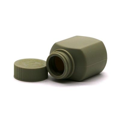 Botellas de plástico cuadrados HDPE de 60 ml con tapa a prueba de niños para tabletas y cápsulas orgánicas