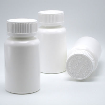 Vaso de plástico PE redondo para tabletas sólidas Capsula de almacenamiento de 150 ml Blanco