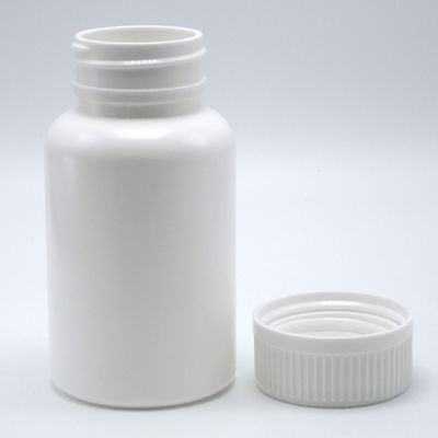 Vaso de plástico PE redondo para tabletas sólidas Capsula de almacenamiento de 150 ml Blanco