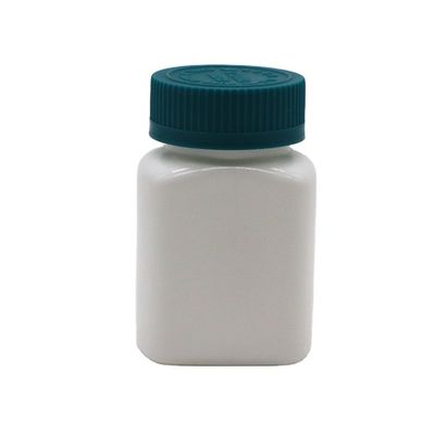 Caja de almacenamiento de medicinas 95ml Cuadrado Jarrón de botella de plástico HDPE para cápsula de tableta sólida