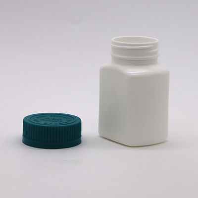 Caja de almacenamiento de medicinas 95ml Cuadrado Jarrón de botella de plástico HDPE para cápsula de tableta sólida