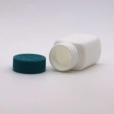 Caja de almacenamiento de medicinas 95ml Cuadrado Jarrón de botella de plástico HDPE para cápsula de tableta sólida