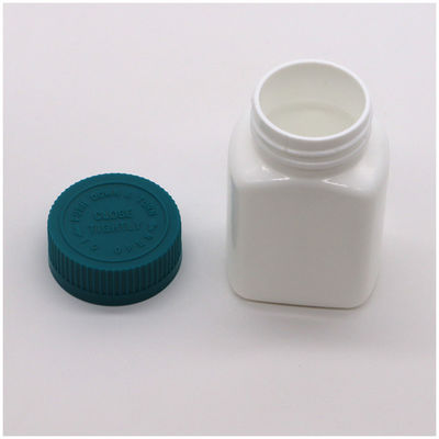 Caja de almacenamiento de medicinas 95ml Cuadrado Jarrón de botella de plástico HDPE para cápsula de tableta sólida