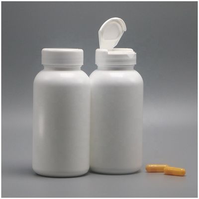 Botella de almacenamiento de pastillas de plástico HDPE de forma redonda de 200 ml con tapa invertida y material PE