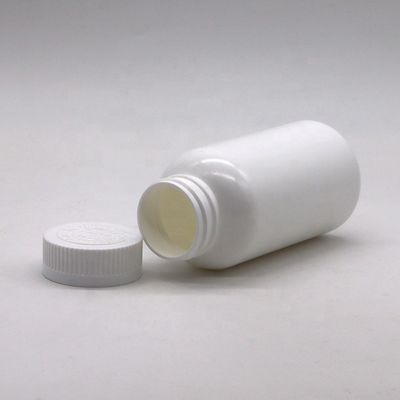 Botella de almacenamiento de pastillas de plástico HDPE de forma redonda de 200 ml con tapa invertida y material PE