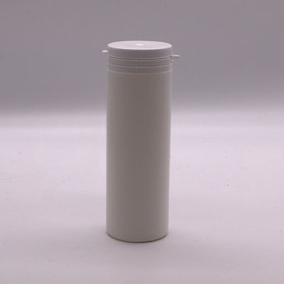Contenedor de suplemento vitamínico en HDPE de 120 ml con tapa a prueba de rotura y cuerpo recto
