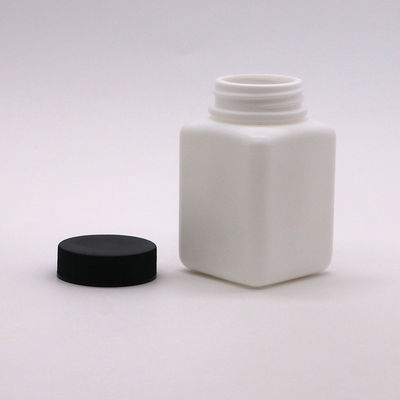 Collar de HDPE de forma cuadrada de color personalizado Botella de píldoras vacías para medicina en polvo sólido