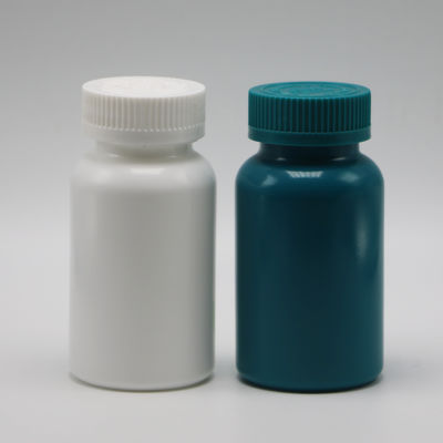 Colores personalizables Botella de cápsulas de plástico HDPE de 150 ml con sello térmico y tapas