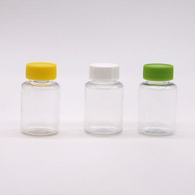 Botella de plástico PET transparente de 25 ml para almacenar las tabletas de medicamentos de manera segura y segura