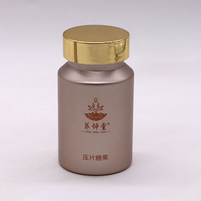 Píldora/cápsula/comprimido/polvo PET Botella de plástico congelado con tapa de oro/plata