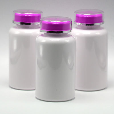 Botella de píldoras de plástico PET personalizada de 200 ml con tapa de tornillo para cápsulas de píldoras en polvo