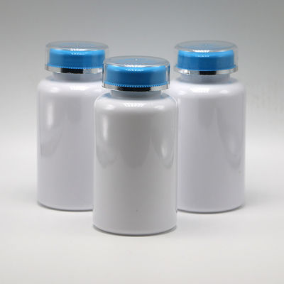 Botella de píldoras de plástico PET personalizada de 200 ml con tapa de tornillo para cápsulas de píldoras en polvo